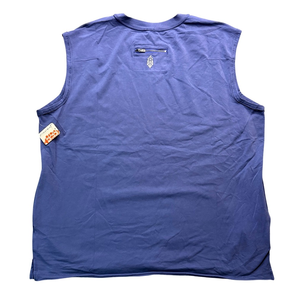NWT Free People FP Movement Hot Shot Oversized Muscle Tank Indigo XL Pockets